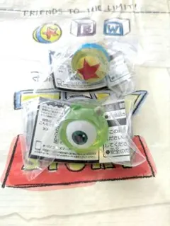 ピクサー リング ２個セット ガチャ ピクサーサーボール マイク クリア