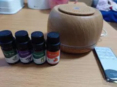 木目調アロマディフューザーとオイルセット