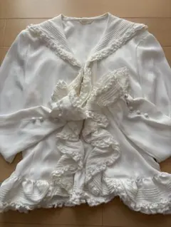 ketty セーラーカラーブラウス ピンタック ピコフリル リボン - メルカリ