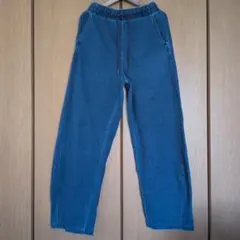 GU デニムスウェットバレルレッグパンツ ブルー　Sサイズ