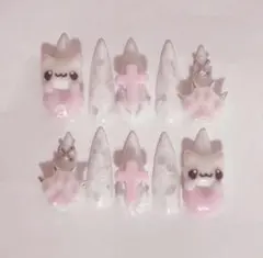 地雷系❤︎量産型❤︎サブカル❤︎ピンク❤︎ねこ❤︎平成女児❤︎現品販売❤︎マーブルネイル