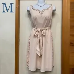 新品 パールビジューレースパーティードレス お呼ばれワンピース ピンク 結婚式