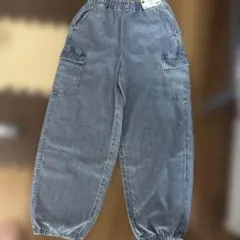 GU GIRLS ライトデニム カーゴバレルレッグパンツ L新品未使用のサムネイル