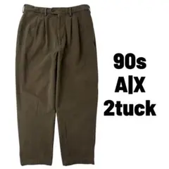 90s A|X アルマーニエクスチェンジ 2タック チノパン ブラウンのサムネイル
