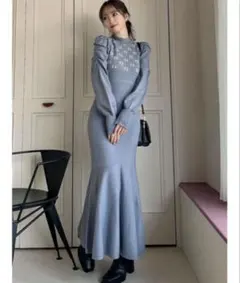 モノグラムマーメイドニットワンピース