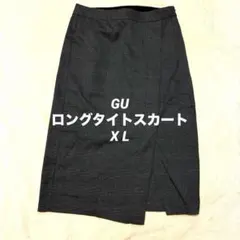 GU チェック柄 タイトスカート ロング丈 スリット入り　XL 未使用品　良品
