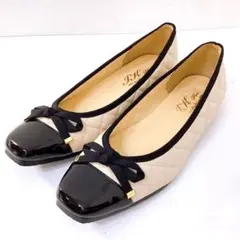 新品✨ IKplus 美脚 キルティング フラットパンプス レイン対応 ベージュ