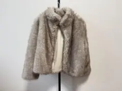 グレー ファーコート ショート丈