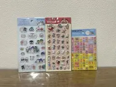 しろたん×はぴだんぶい、しんちゃん　ぷくっとシール　タイルシール 3枚セット