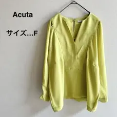 アクータ ブラウス F ピスタチオグリーン とろみ Vネックのサムネイル