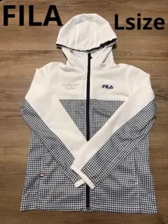 FILA ジップアップパーカー ホワイト チェック柄のサムネイル