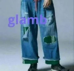 glamb/グラム ジャージレイヤードデニム