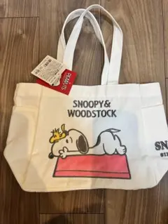 【新品】スヌーピー帆布刺繍入りトートバッグ ランチバッグ ウッドストック