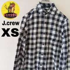 USA古着 J.crew　ネルシャツXS　ブラックホワイト　チェック