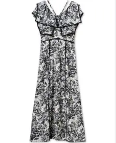 【最終値下げ】ラッフルカラーワンピース 黒 ブラック S スナイデル