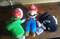 マリオ・パックンフラワー・ボム兵ぬいぐるみセット