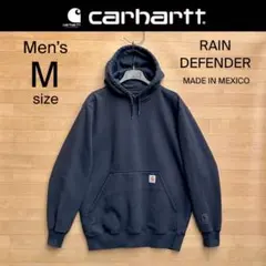 M カーハート スウェットパーカー 紺 レインディフェンダー carhartt