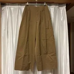 GU beautiful people タックワイドパンツ ブラウン