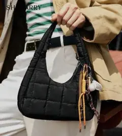 SHEINキルティング ブラック ハンドバッグ