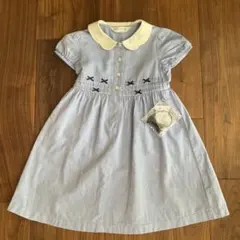 CHOPIN 襟付きワンピース 120 ライトブルー　ヘアゴム（未使用）