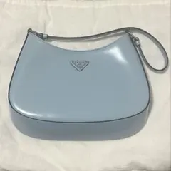 PRADA CLEO ブラッシュドレザー　ショルダーバッグ　ライトブルー