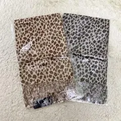 【新品・未使用】 三京商会 ストール 2セット ビスコース アニマル レオパード