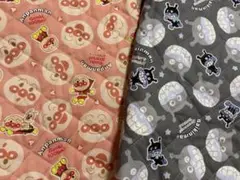 【在庫処分】　アンパンマン＆バイキンマン　キルティングはぎれ2枚組