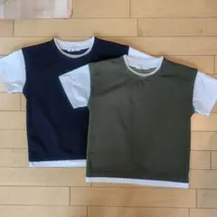 ikka 二重袖デザイン Tシャツ 130　2枚セット