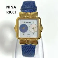 NINA RICCI ニナリッチ 腕時計 W974 デュアルタイム リボン