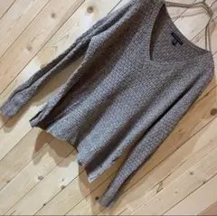 AE1413 AMERICAN EAGLE Vネックニット ブラウン メンズのサムネイル