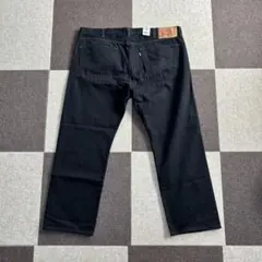 【新品】LEVI’S 501 W44 L30 ブラック革パッチ vステッチ