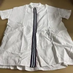 ホワイト 半袖シャツワンピース