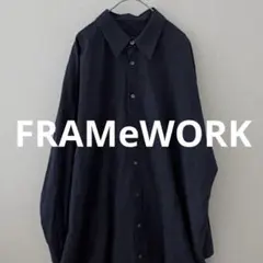 FRAMeWORK フレームワーク　シャツワンピース ネイビーのサムネイル