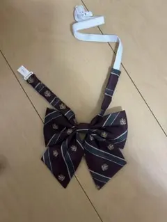 制服　リボン　ワインレッド ストライプ