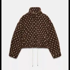 ZARA ドット フェイクシープスキン ドットプリントジャケット