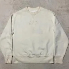 Y2K GAP ギャップ スウエットトレーナー ロゴ刺繍 裏起毛 白 XSサイズ