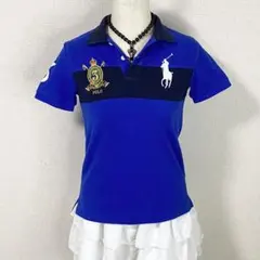 y2k ラルフローレン ビッグポニー ポロシャツ 平成ギャル 平成女児 ブルー
