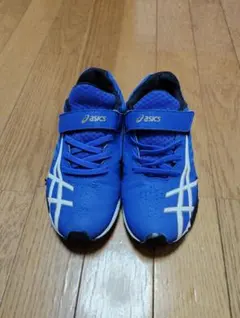 asics　レーザービーム スニーカー 青 ベルクロ　22cm