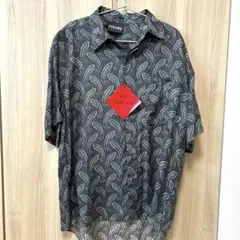 総柄半袖シャツ　メンズ 90年代90sペイズリ一柄 シルク　100%