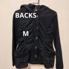 BACKS フード付きブラックジャケット M