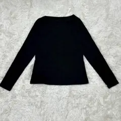 UNIQLO ユニクロ リブラウンドネックT 長袖 黒Ｌ