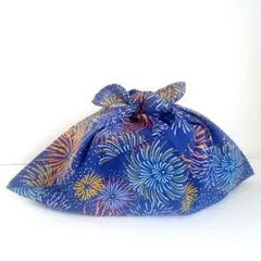 あずま袋◆手拭い◆エコバック◆コンビニバック◆ハンドメイド【花火・青系】