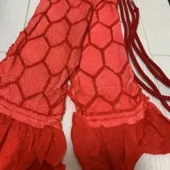 ★新品未使用　総絞り　帯締め帯揚げセット　赤★