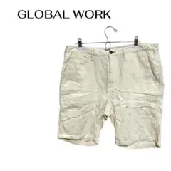 B0792GLOBAL WORK膝丈パンツ綿100%ハーフパンツリゾート大きめLのサムネイル