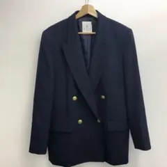 ELLE SPORTS ネイビー ダブルブレストジャケット　一部シワ有のサムネイル
