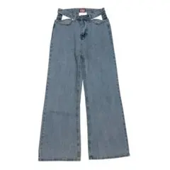 17kg ハイウエスト ワイドレッグデニムパンツ S