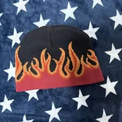 炎模様 ニット帽