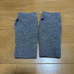 無印良品　メリノウール 畦編み ハンドウォーマー(グレー)のサムネイル