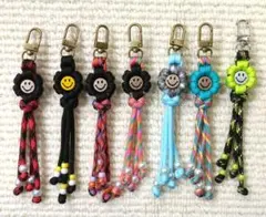 さわこ⭐︎様 ストラップ にこちゃん花 タッセル チャーム パラコード チャーム