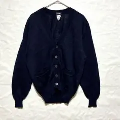 ★美品 BEAMS 麻100% リネンニットカーディガン 紺 L 日本製のサムネイル
